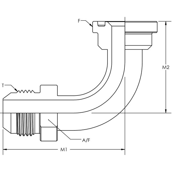 Male JIC To Code 61 Flange 90° Elbow